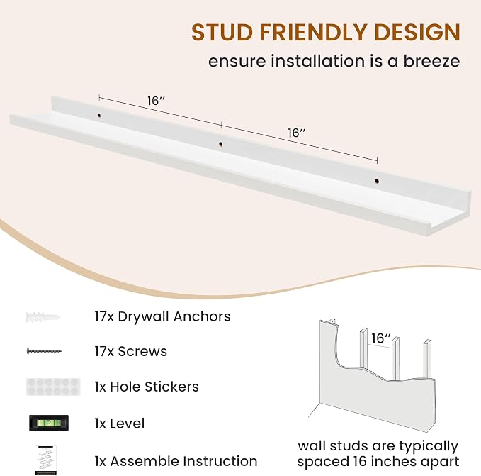 Picture Ledge Shelf, Floating Shelves - Image 5