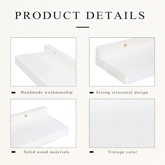 Freezing point Floating Shelf for Wall Set of 2 Natural Wood 23Inch Wall - Image 4