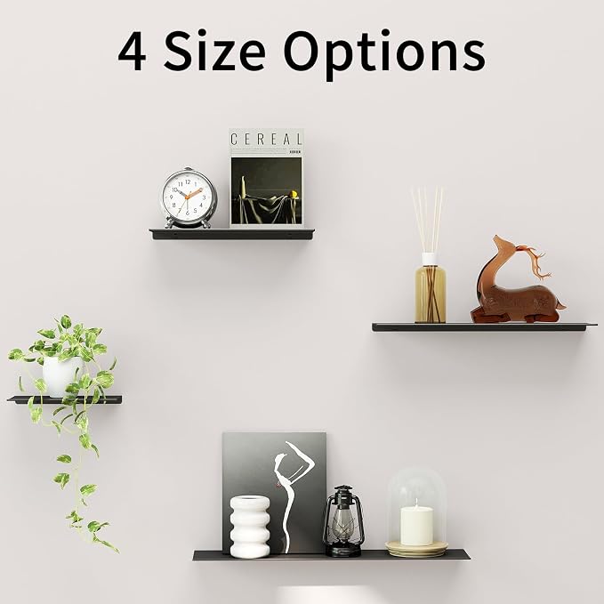 MKO 20" Floating Shelves for Wall, Long Metal Wall Mounted Shelf for Bathroom - Image 8