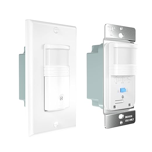 EverElectrix 4 Pack Motion Sensor Light Switch, Indoor Occupancy & Vacancy Sensor with Neutral Wire Required, Single Pole only, Adjustable Timer & Sensitivity, Title 24 Compliant, UL Certified, White