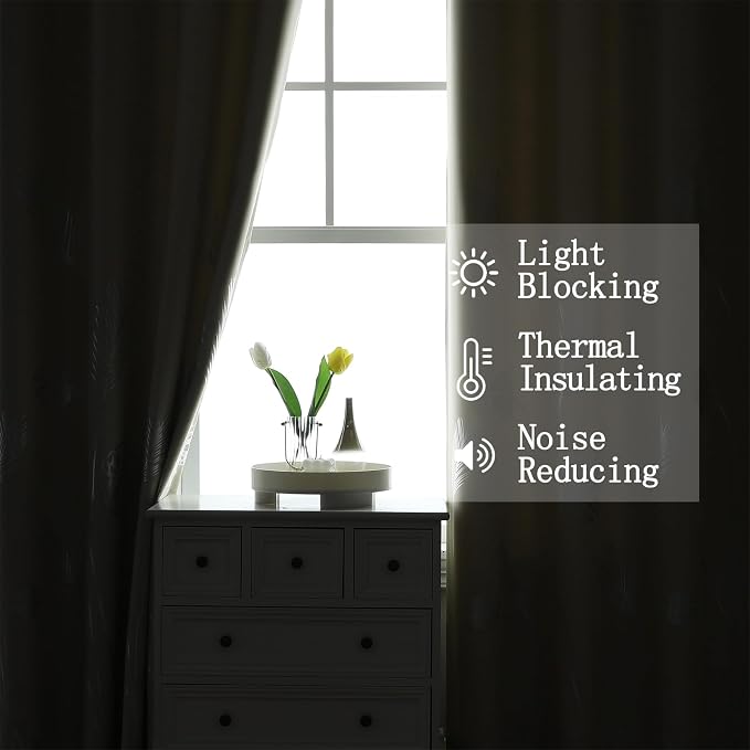 Cream Beige Room Darkening Curtains 102 Inches Long - Image 6