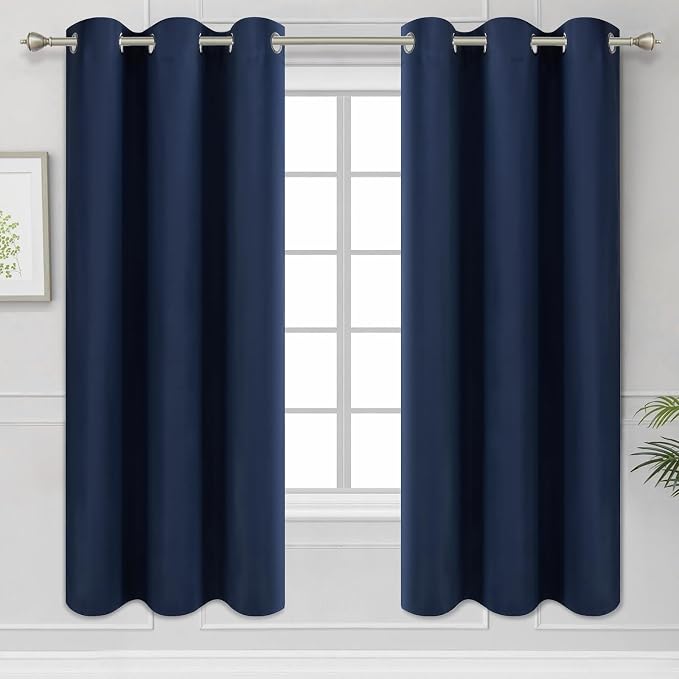 Diraysid Navy Blue Grommet Blackout Curtains by Diraysid%2C+refresh+your+life