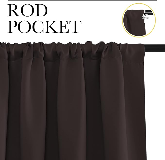 NICETOWN RV Blackout Curtains for Camper Windows, Toffee Brown, Short Blackout - Image 2