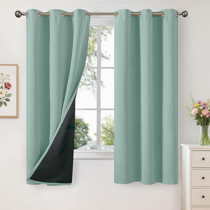 YoungsTex Sage Green 100% Blackout Curtains by YoungsTex