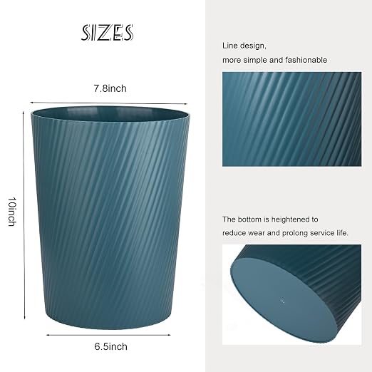 Small Bathroom Trash Can Wastebasket Garbage Can, Bluish Green, 2 Pack | - Image 6