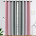 COSVIYA Grommet Ombre Blackout Pink and Grey Curtains, W52 x L84 inch | Room by COSVIYA