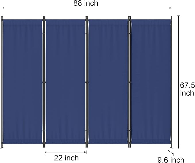 Morngardo Room Divider, Folding Privacy Screens, 4 Panel Room Partitions - Image 2