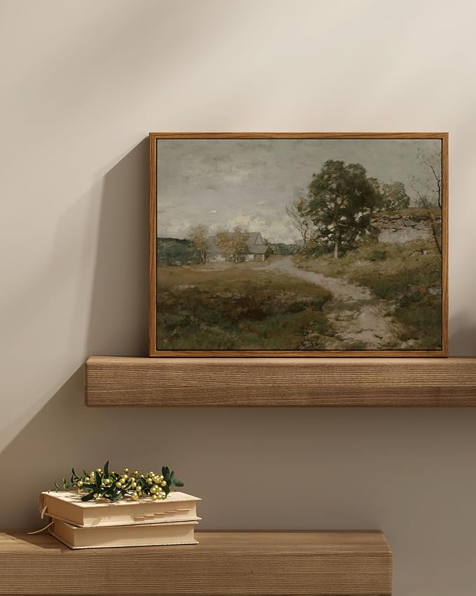 InSimSea Framed Canvas Wall Art Decor, French Countryside Painting, Farmhouse - Image 2