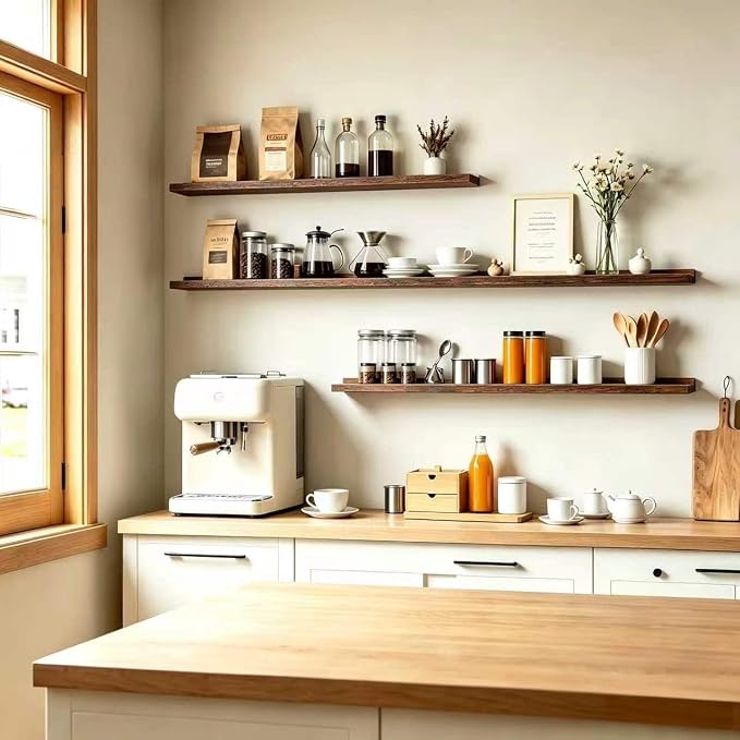 Brown Floating Shelves for Wall Decor, 30 in Shelf - Image 6