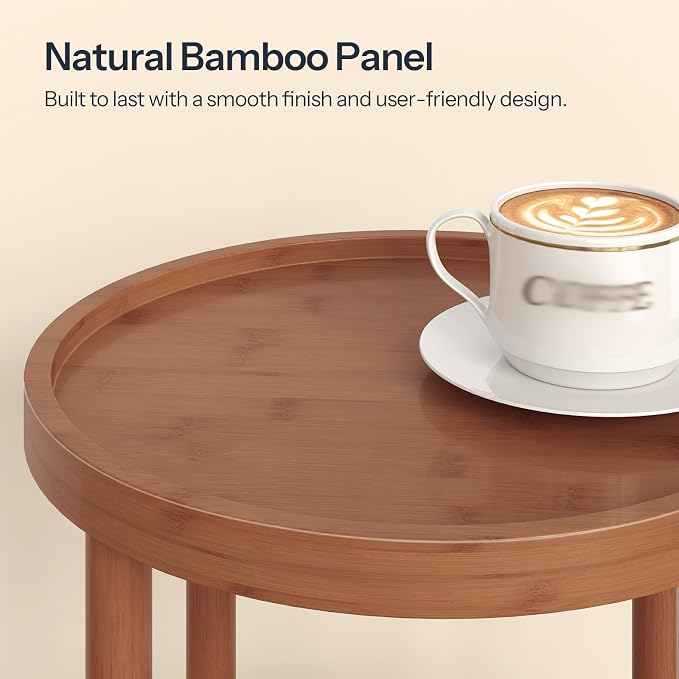 HOOBRO Set of 2 Small Round Side Tables - Image 5