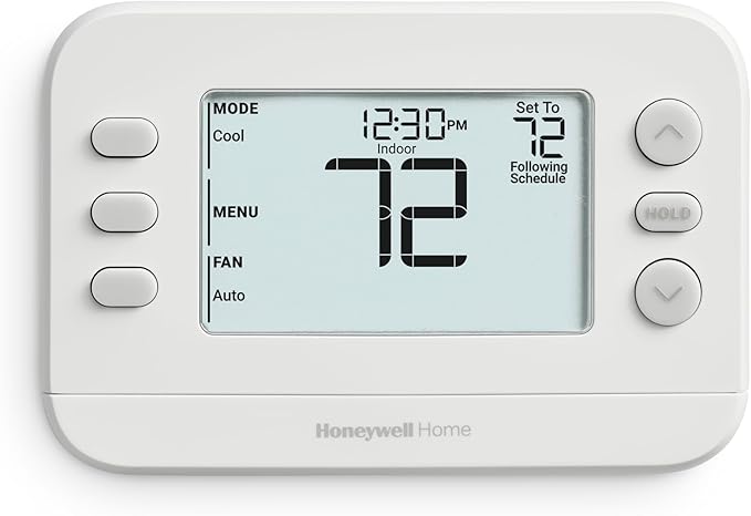 New! Honeywell Home Programmable Thermostat, Single-Stage, 1 Heat/1 Cool Compatibility, 5-2 Day Schedule, X2P, White, RTH20B