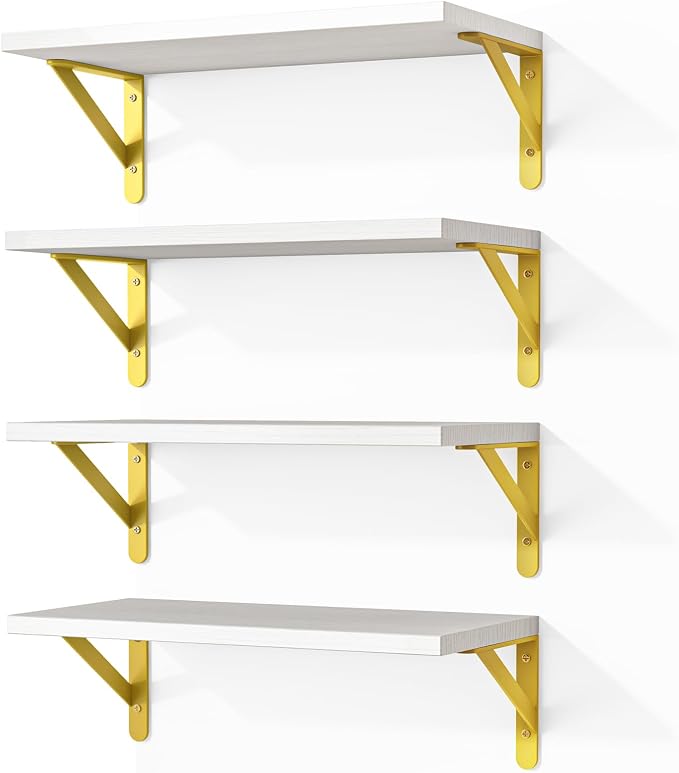 Fixwal Wall Floating Shelves for Home Decor | Wood Shelves, Natural Grain by Fixwal