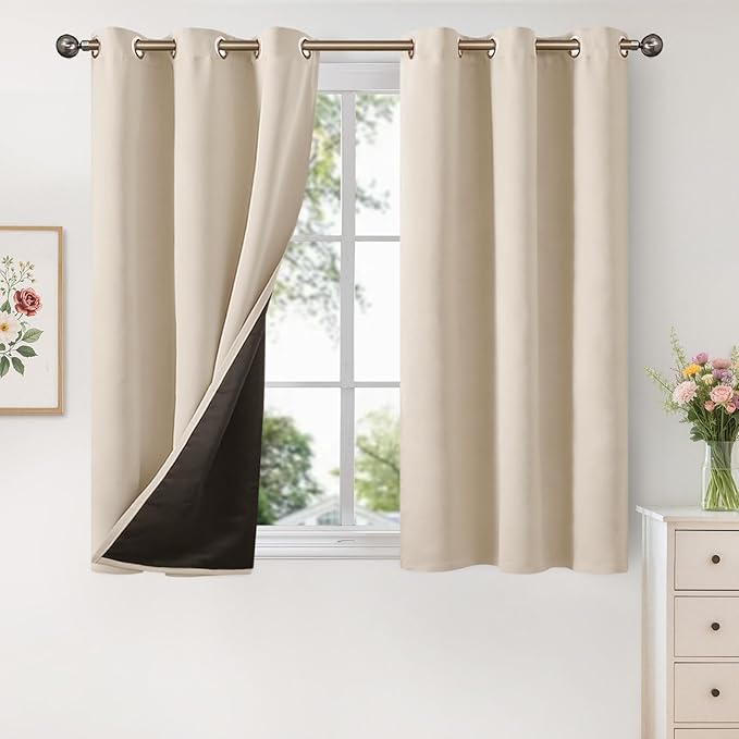 YoungsTex 100% Blackout Curtains 54 Inches Long, Thermal Insulated Black Out by YoungsTex