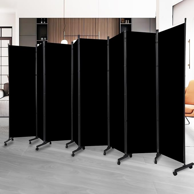 Room Divider 6 Panel-176''Wide Folding Privacy Screen, Large Partition Wall | by HOMSCREENER