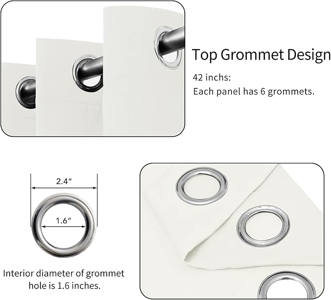 Easy-Going Blackout Curtains for Bedroom, Solid Thermal Insulated Grommet and - Image 4