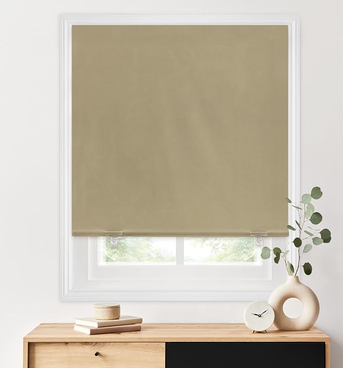 LazBlinds 100% Blackout Roller Shades, Thermal Insulated UV Protection Privacy by LazBlinds