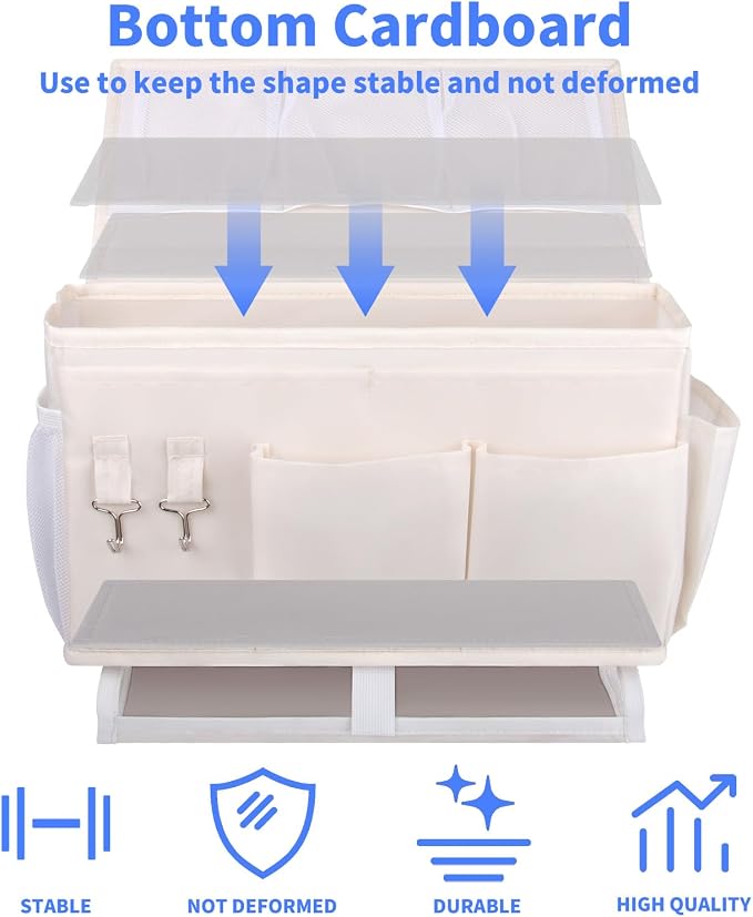 2Pcs Bedside Caddy for Dorm Bed Bedside Organizer, Bedside Storage - Image 6