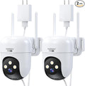 MUBVIEW 360° Security Cameras Wireless Outdoor,24/7 Wired Outdoor Camera for Home Security,Motion Tracking,5G/2.4G WiFi Security Camera,Night Vision, IP66,AI Detection,Local & Cloud Storage,2-Pack