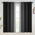 SimpleHome 100% Blackout Ombre Bedroom Curtains Black and Greyish White by SimpleHome