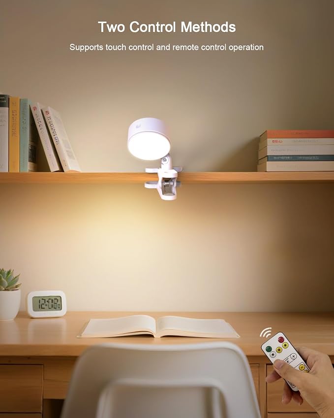 Clip on Light 5000mAh Rechargeable Battery, Clamp Reading Light - Image 6