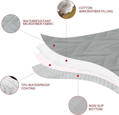 Waterproof Blanket 2 Pack Dog Bed Cover with Non-Skid Bottom, Couch Cover for Dogs, Mattress Protector Furniture Protector, Bed Couch Sofa(52" X 82")