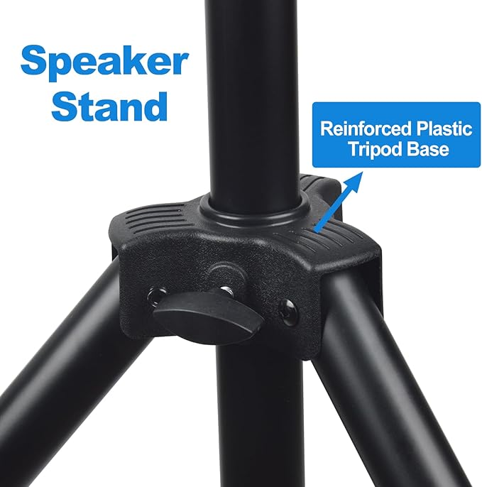 Howonder Speakers Stands,6 Packs,PA Speaker Stand,Speaker Tripod Stand,Adjustable Height from 40 to 66 Inches,Hold up to 110lbs,Black