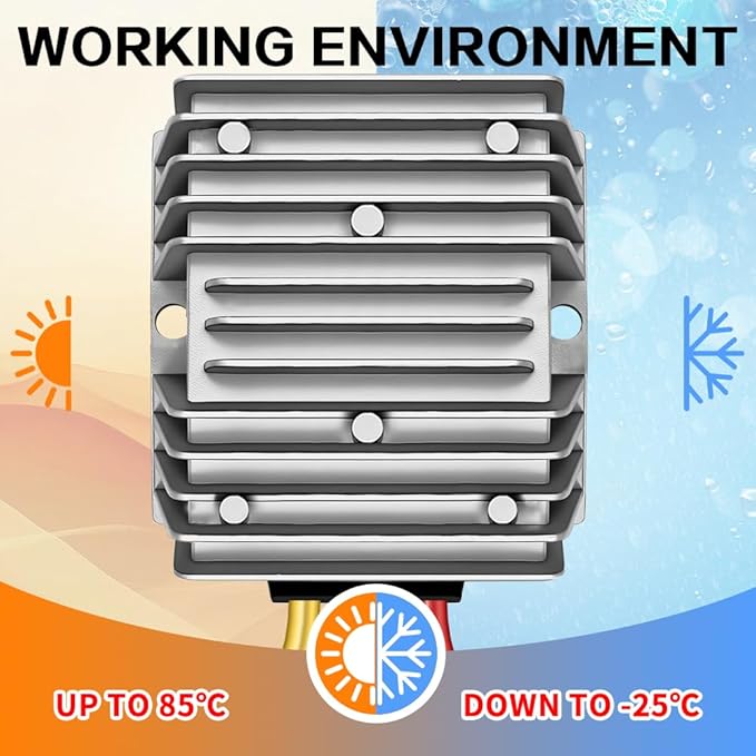 DC 36V/48V Step Down to 12V 20A 240W DC Converter Regulator Voltage Regulator, 12V Converter, IP67 Waterproof Power Supply Module Buck Transformer for Golf Cart Forklifts Car Truck Boat Vehicle