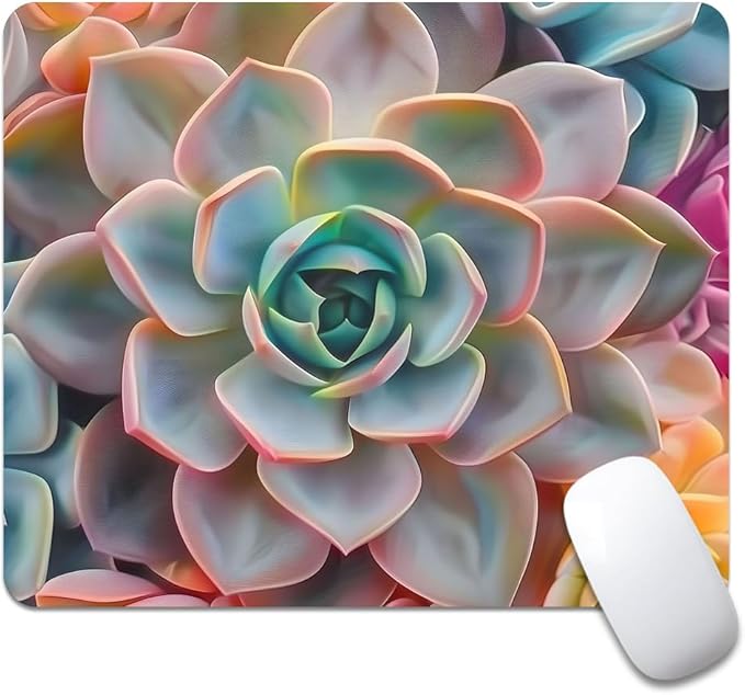 Succulent Square Mouse pad, Texture, Waterproof, Anti Slip Rubber Base, Computer Mouse pad, Laptop Mouse pad