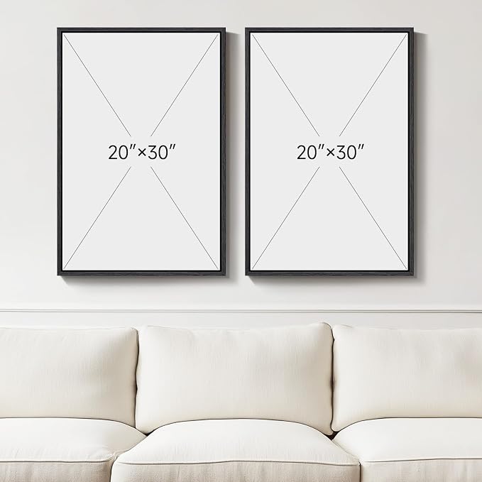 Large Framed Neutral Black Beige Abstract Wall Art Set of 2, Modern Canvas - Image 3