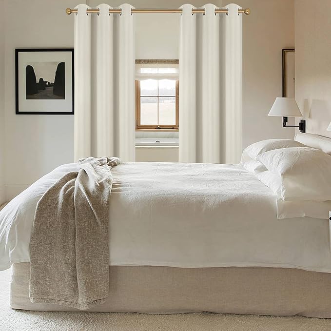Diraysid Light Beige Grommet Blackout Curtains - Image 5