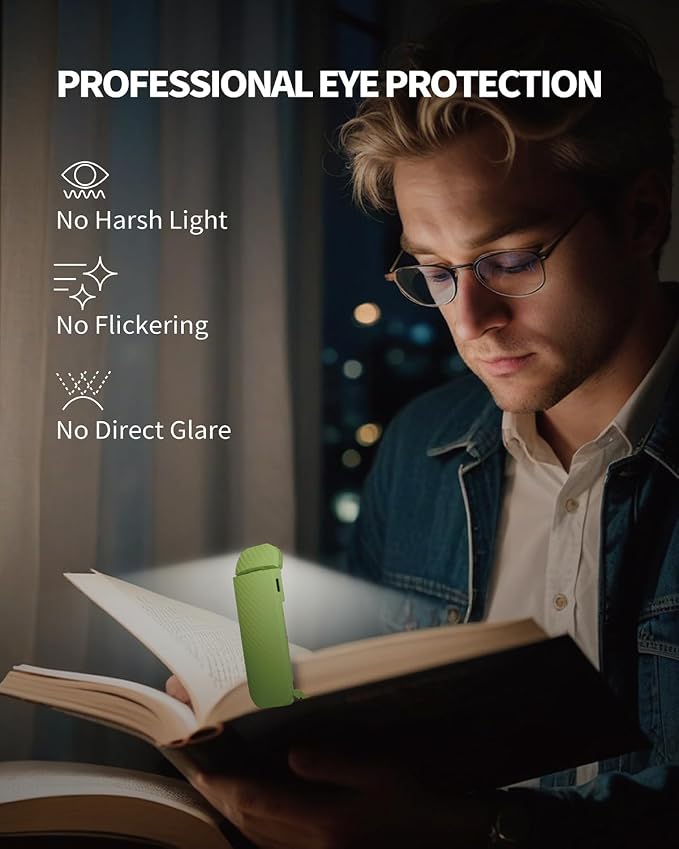 HEMONNKAM Book Reading Light, Rechargeable Clip on Booklight, Eye Caring 3 - Image 3