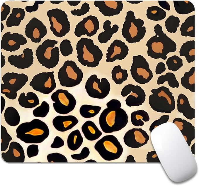 Into The Wild Leopard Print Case Square Mouse pad, Texture, Waterproof, Anti Slip Rubber Base, Computer Mouse pad, Laptop Mouse pad