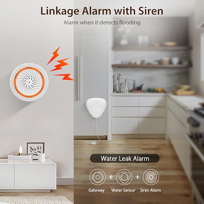 NEO Zigbee Water Sensor, Smart Water Leak Detector for Home, Requires Zigbee Hub, Compatible with SmartThings and Home Assistant (ZHA & Z2M)