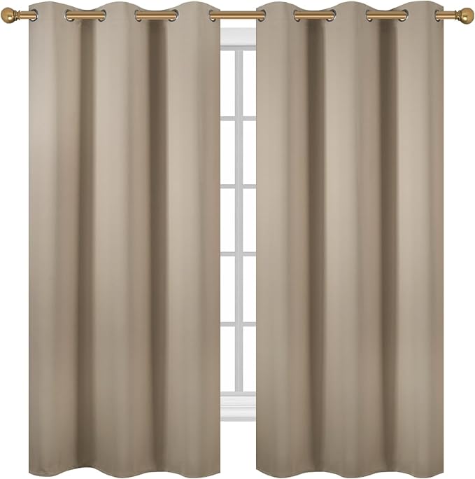 Diraysid Khaki Grommet Blackout Curtains - Image 2