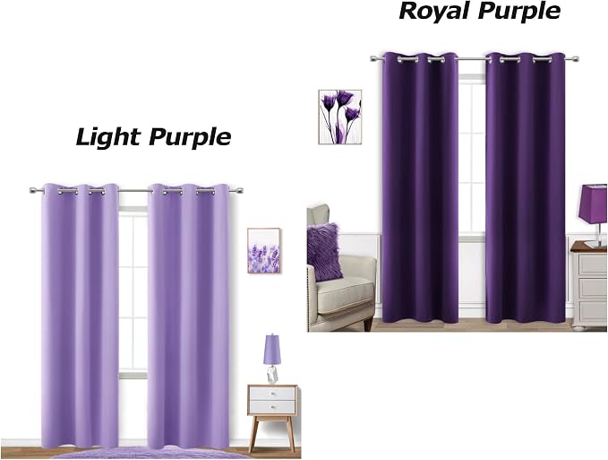 KOUFALL Lilac Purple Curtains 84 Inch Length - Image 2