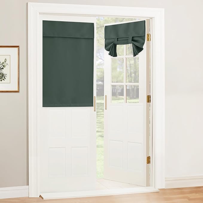 RYB HOME Blackout Door Curtain Kitchen Window Curtains, W34 x L40, Thermal by RYBHOME