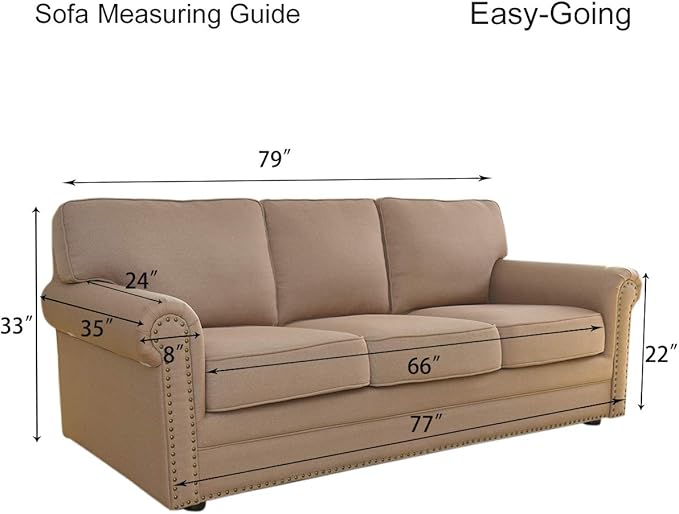 Easy-Going Stretch Sofa Slipcover 1-Piece Sofa Cover Furniture Protector Couch Soft with Elastic Bottom for Kids, Polyester Spandex Jacquard Fabric Small Checks (Sofa, Black)