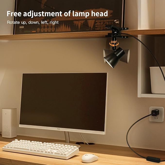 LUJOLUMIN Clip Lamp, Mini Portable 360° Rotation Clamp on Lamp - Image 5