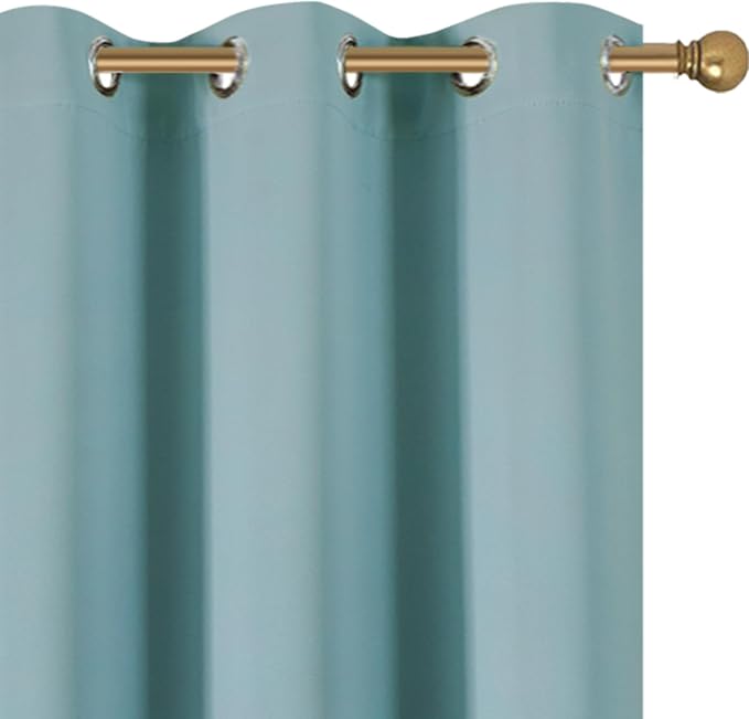 Diraysid Stone Blue Grommet Blackout Curtains - Image 7