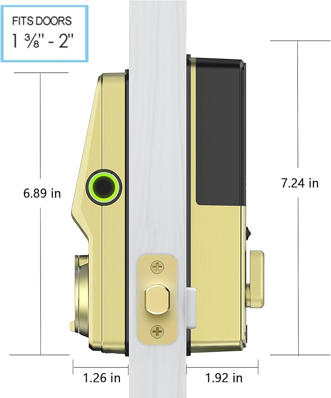 Lockly Secure Pro Wi-Fi Smart Door Lock, Keyless Entry with PIN Genie® Digital Keypad, 3D Biometric Fingerprint Sensor Front Door Lock Deadbolt, Voice Control & Auto Lock - Deadbolt Edition