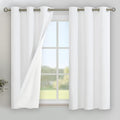 YoungsTex Short White Linen 100% Blackout Curtains, 40 Inch Length Thermal by YoungsTex
