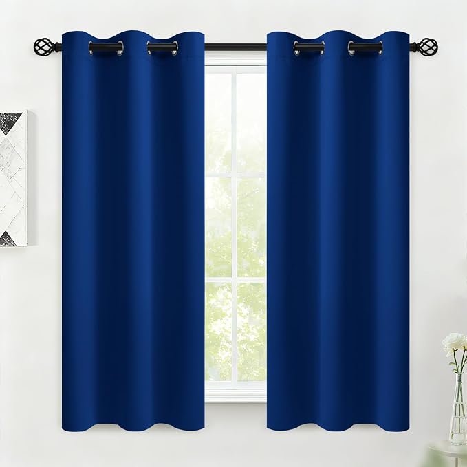COSVIYA Grommet Room Darkening Royal Blue Curtains 54 inch by COSVIYA