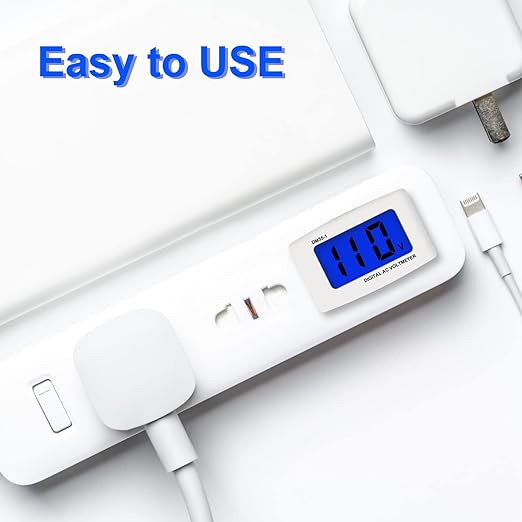AITIAO 3Pcs Voltage Test Monitor,Flat US Plug AC 80-300V LCD Digital Voltmeter Voltage Measuring Monitor,110V 220V Voltage Panel Power Volt Test Meter for Household Plug into Outlet to Measure Voltage