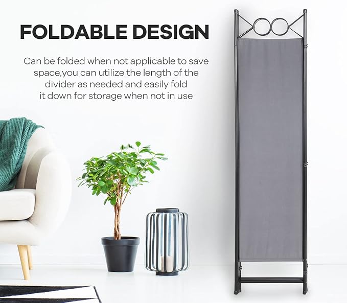 Room Divider 4 Panels Room Divider Privacy Screens - Image 5