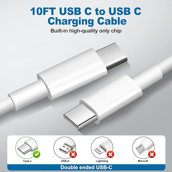 Super Fast Chargers for Samsung S25 Ultra,25W Type C Charger Fast Charging 2Pack USB C Charger Block and 10FT USB to USB C Cable Cord for Samsung Galaxy S25 Ultra/S24/S23/S22/S21 Ultra/S20/Note 20