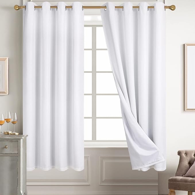 Diraysid 100% Blackout Curtains White Linen Curtains by Diraysid%2C+refresh+your+life