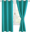 Blackout Curtains for Bedroom, Peacock Teal, 42 x 72 Inch, 2 Panels | Noise by Hiasan