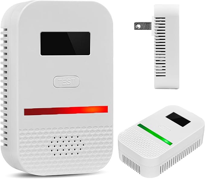 2-in-1 Carbon Monoxide and Combustible Gas Detectors Combination, Plug in Co Leak Detector LNG LPG Monitor for Home Travel RV Essentials, Sound Alarm Over 85dB, 50-Feet Detection Range, 1PCS