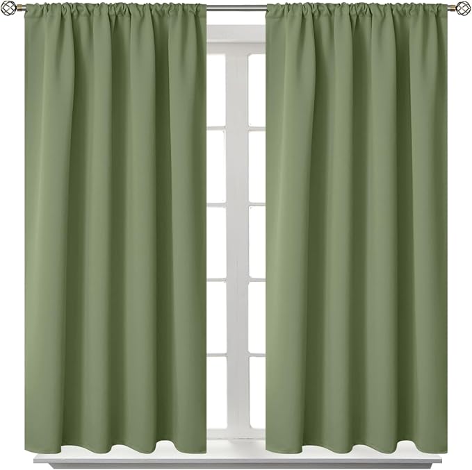 BGment Olive Green Blackout Curtains 45 Inch Length by BGment
