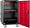 VOOTOLOVER 32 Bay Mobile School Charging Cart Station, Black Cart for Chromebook/Tablet/Laptop, with Power Strip, Lockable Doors, 2 Locking Casters & Ventilated Panels, 20" W×20" D×34.06" H